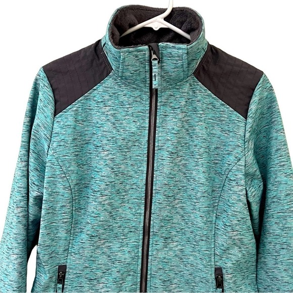 Free Country Women’s Prevail Blue Softshell Full Zip Wind Water Resistant Jacket - Picture 4 of 8